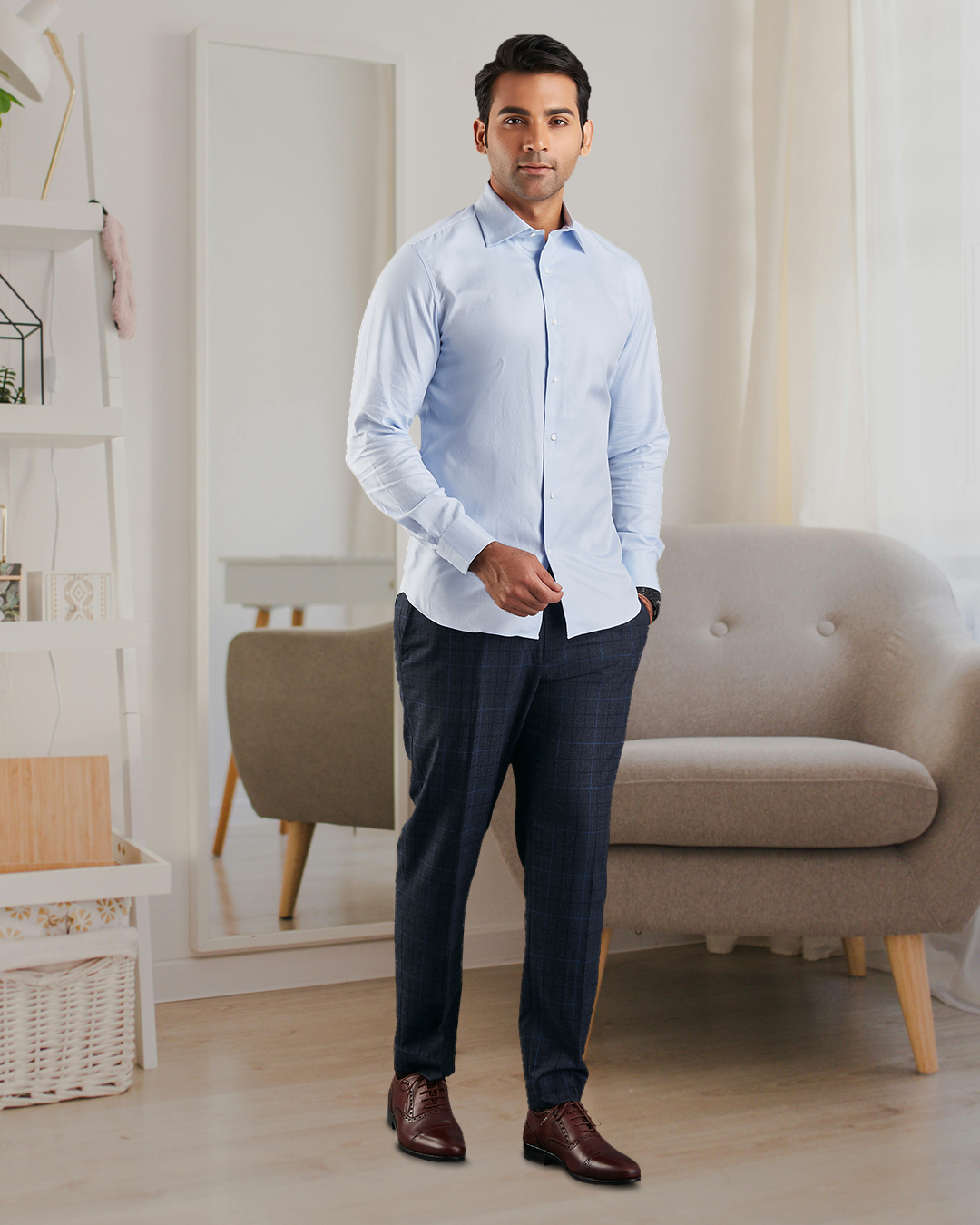 Brembana Hampton Twill Sky Blue Shirt - 4