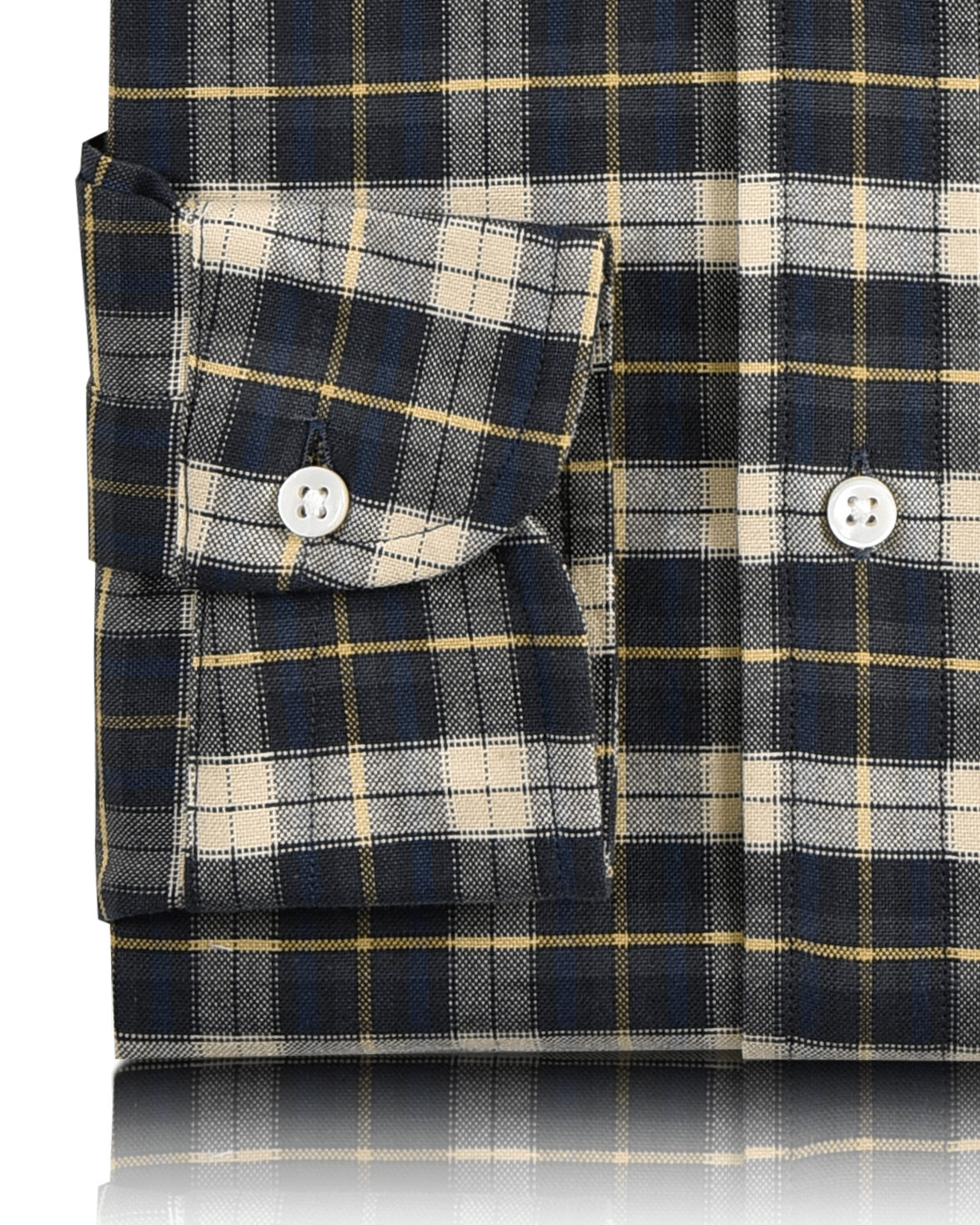 Bottle Green Navy Cream Tartan Checks