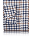 Blue White Brown Small Checks Twill