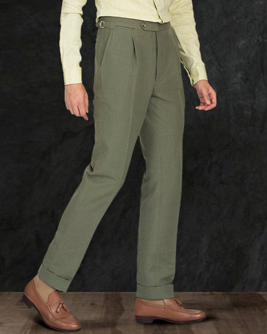 Linen Cotton Canvas: Olive Pant