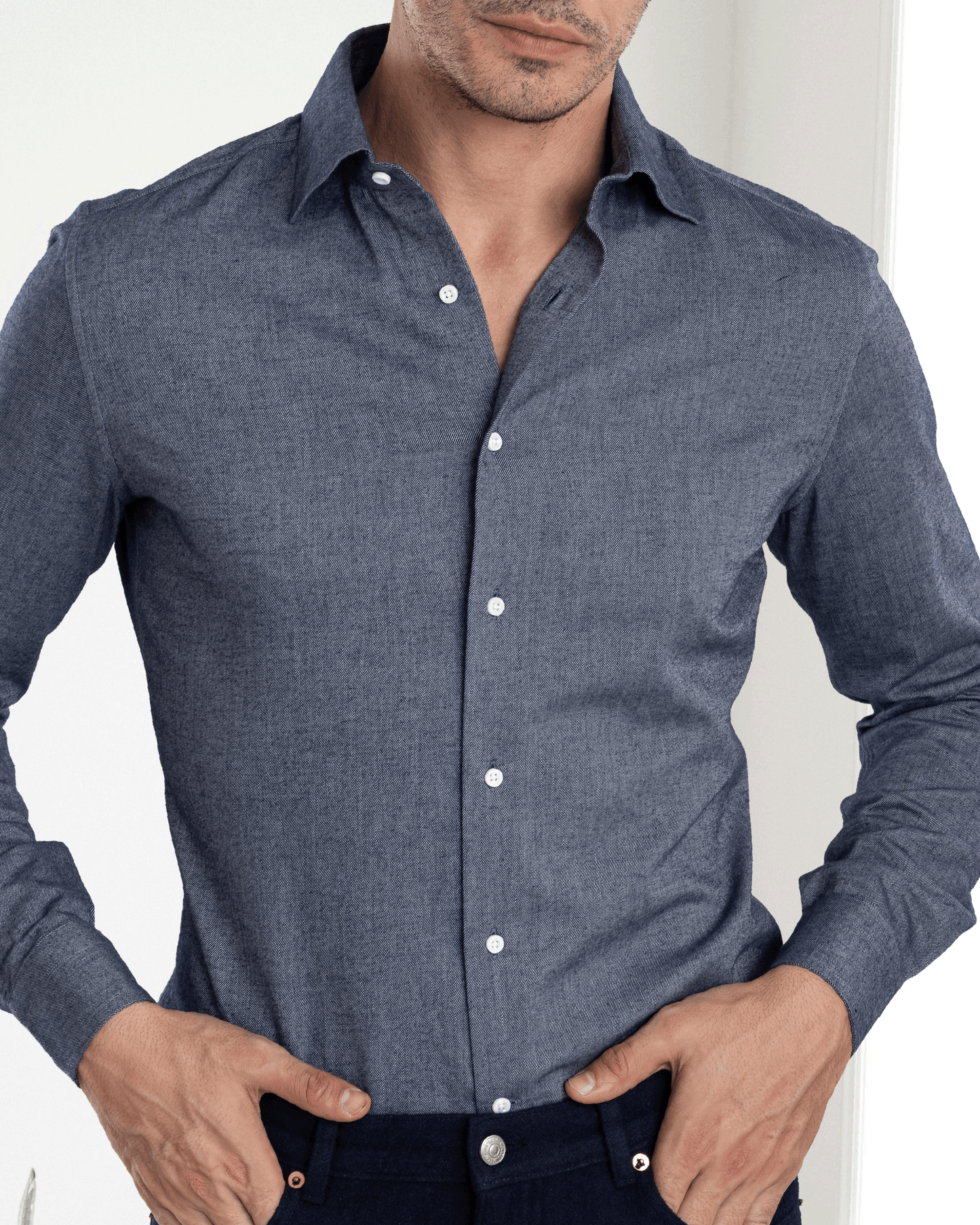 Twill Flannel Dark Blue Shirt