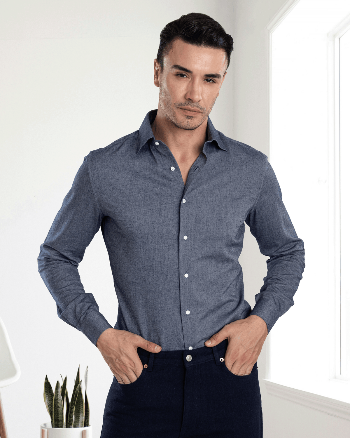 Twill Flannel Dark Blue Shirt - 2