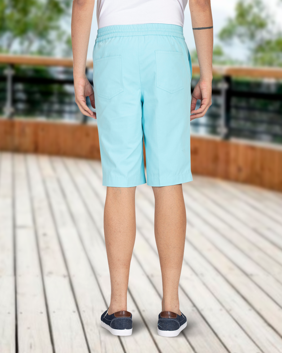 Gulf Stream Blue Cotton Twill Shorts