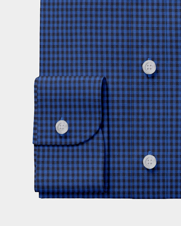 Navy Black Small Gingham Twill - 4