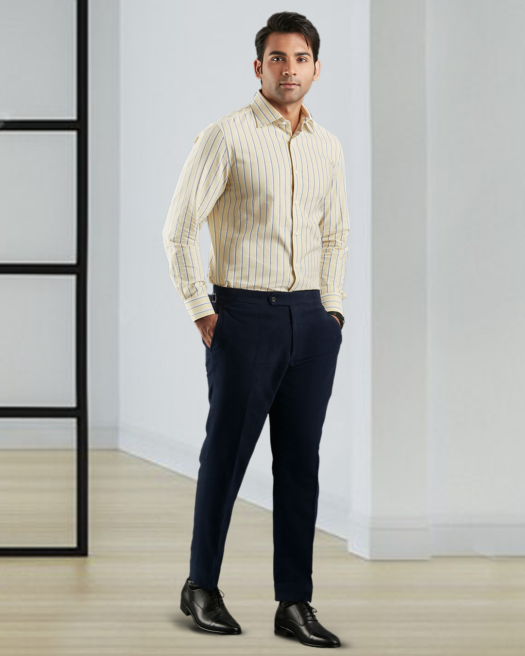 Zegna Dark Blue Cashco Moleskin Dress Pant - 3