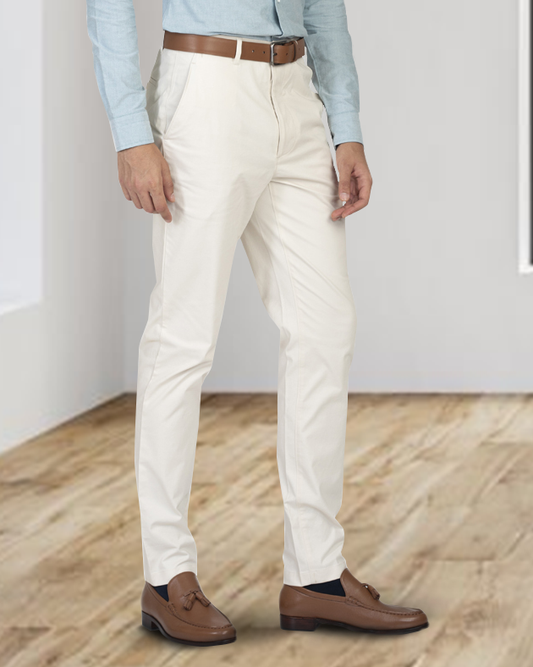 EZS Genoa Ivory Cream Chino