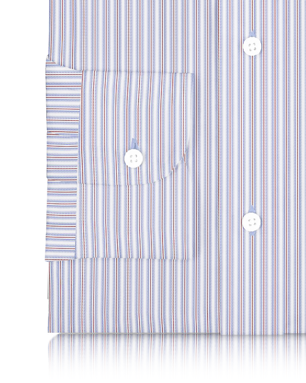 Cotton Linen: Blue Red Alternate Stripes