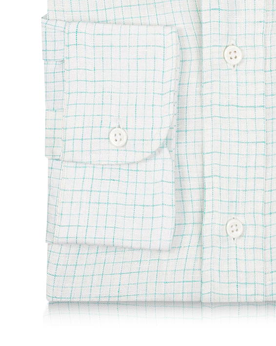 Linen:Turquoise White Graph Checks - 3