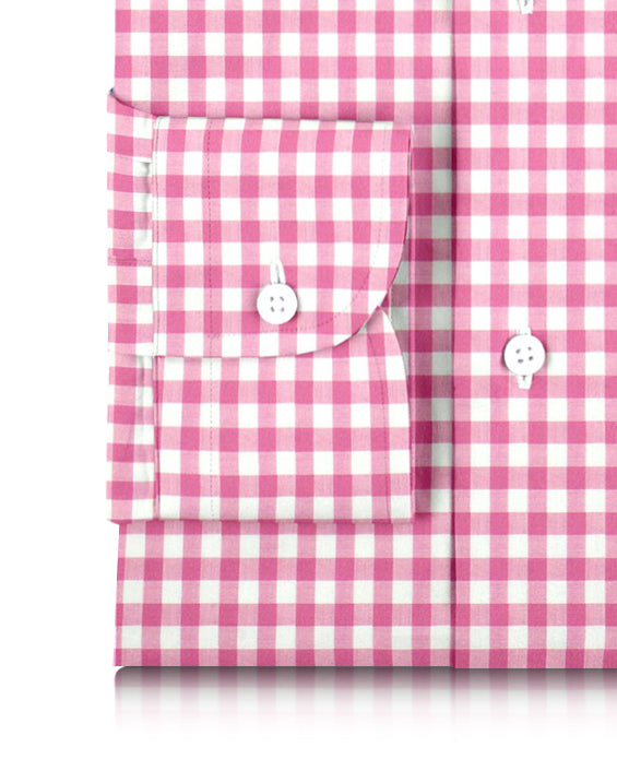 Bright Pink Bold Gingham on White