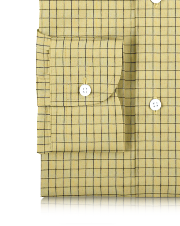 Linen: Yellow with Blue Black Graph Checks