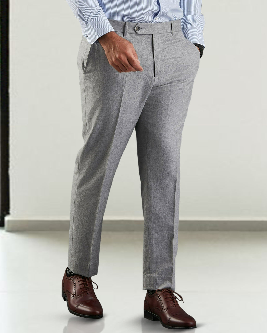 Vitale Barberis Canonico - Flannels  Light Grey Dress Pant - 1
