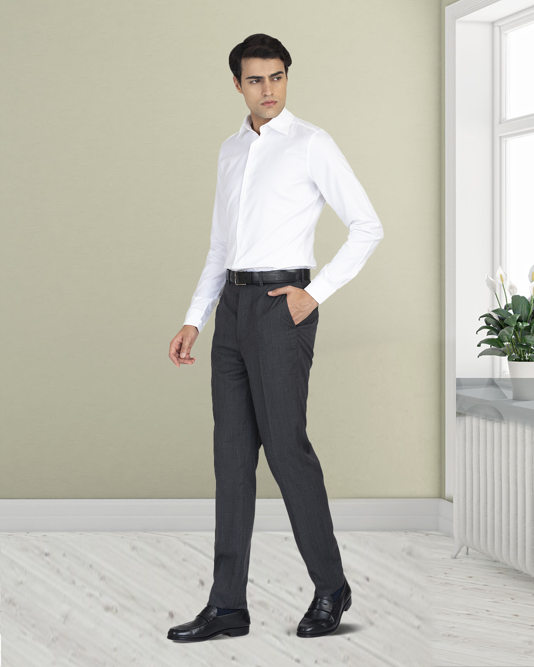 Washable Wool Pants: Dark Grey