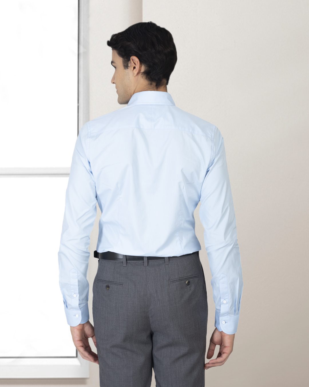 Washable Wool Pants: Plain Mid Grey - 6