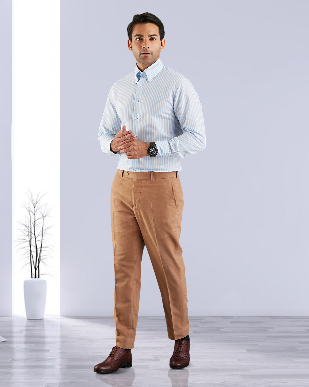 Zegna Camel Brown Cashco Moleskin Dress Pant - 2