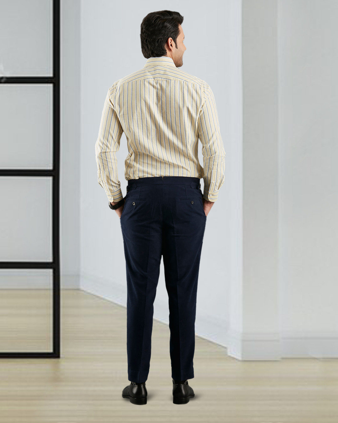 Zegna Dark Blue Cashco Moleskin Dress Pant - 4