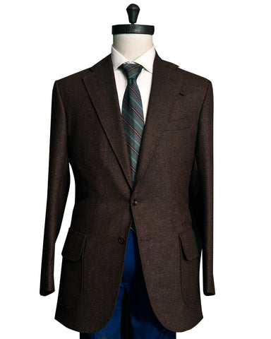 Dugdale Dark Brown Mix green Herringbone Jacket