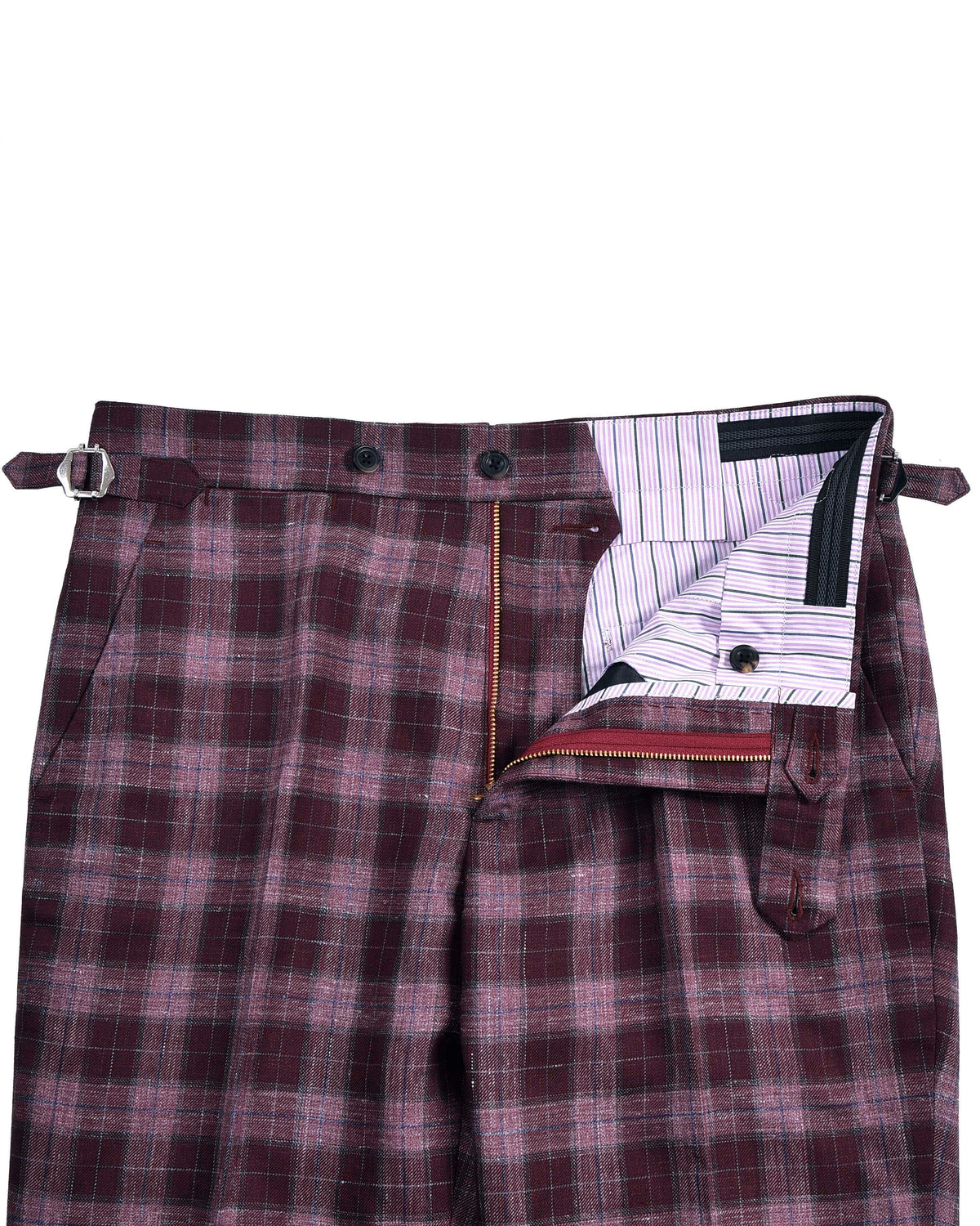 EThomas Voilet Silver Mulberry Tartan Plaid - 4