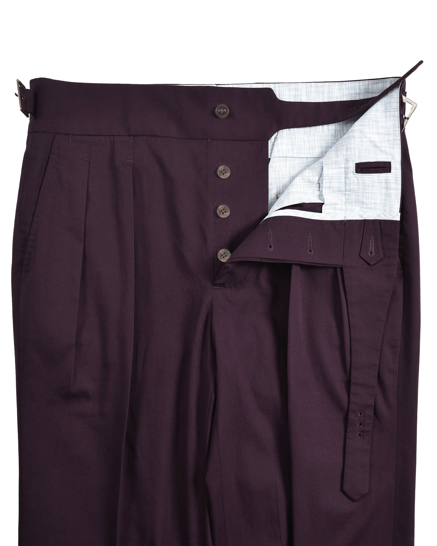 Gurkha Pants in Fresco Matt Wine Twill