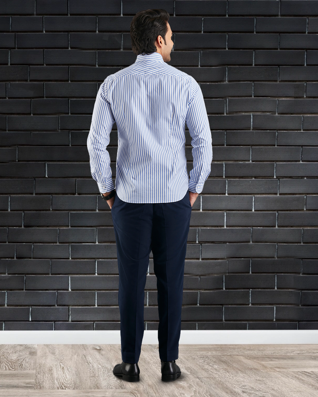 Brembana Blue White Bengal Stripes Shirt - 5