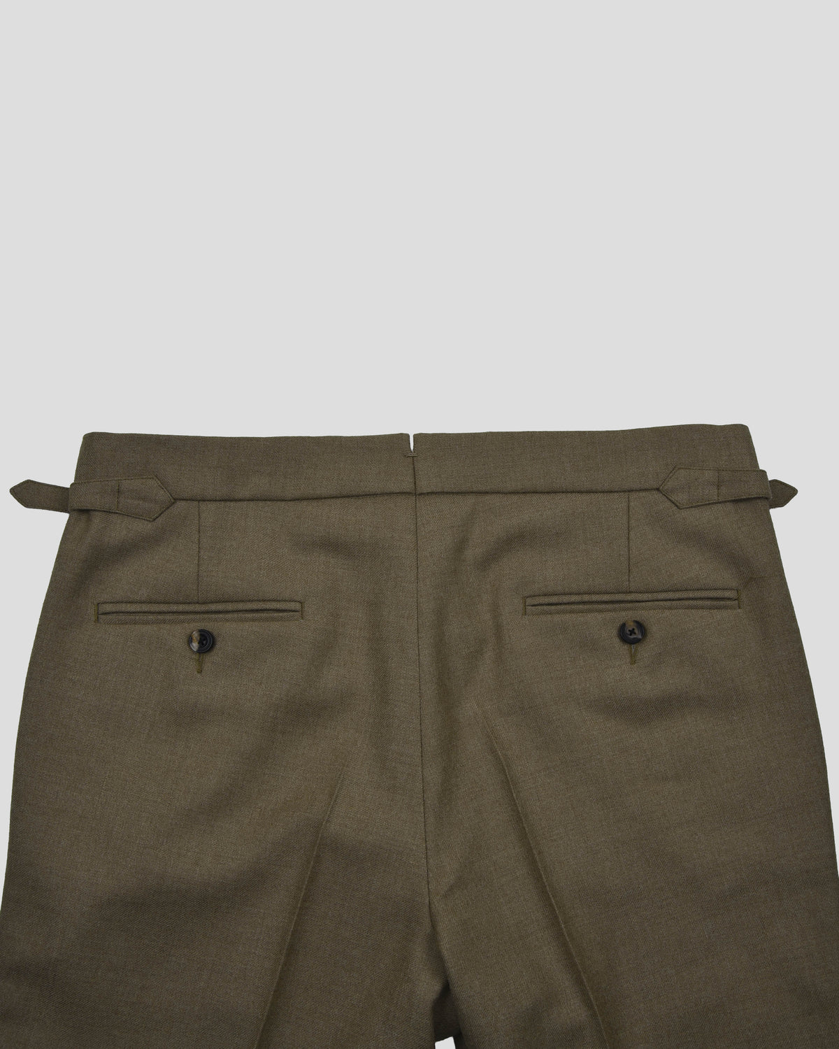 Dugdale Olive Beige Wool Flannel Dress Pant - 6