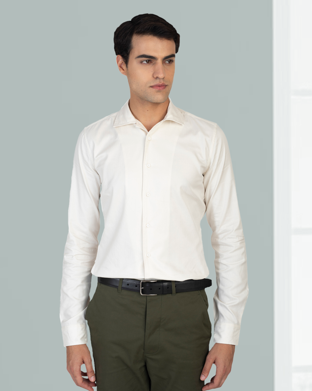 Ecru Herringbone Self Stripes - 2