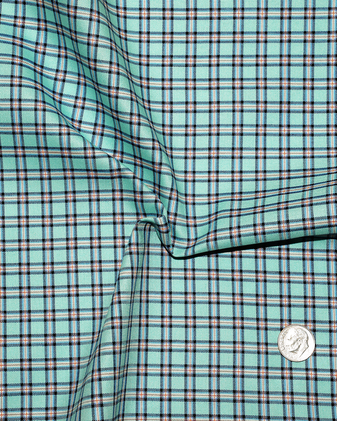 Blue Green Gingham Checks Oxford