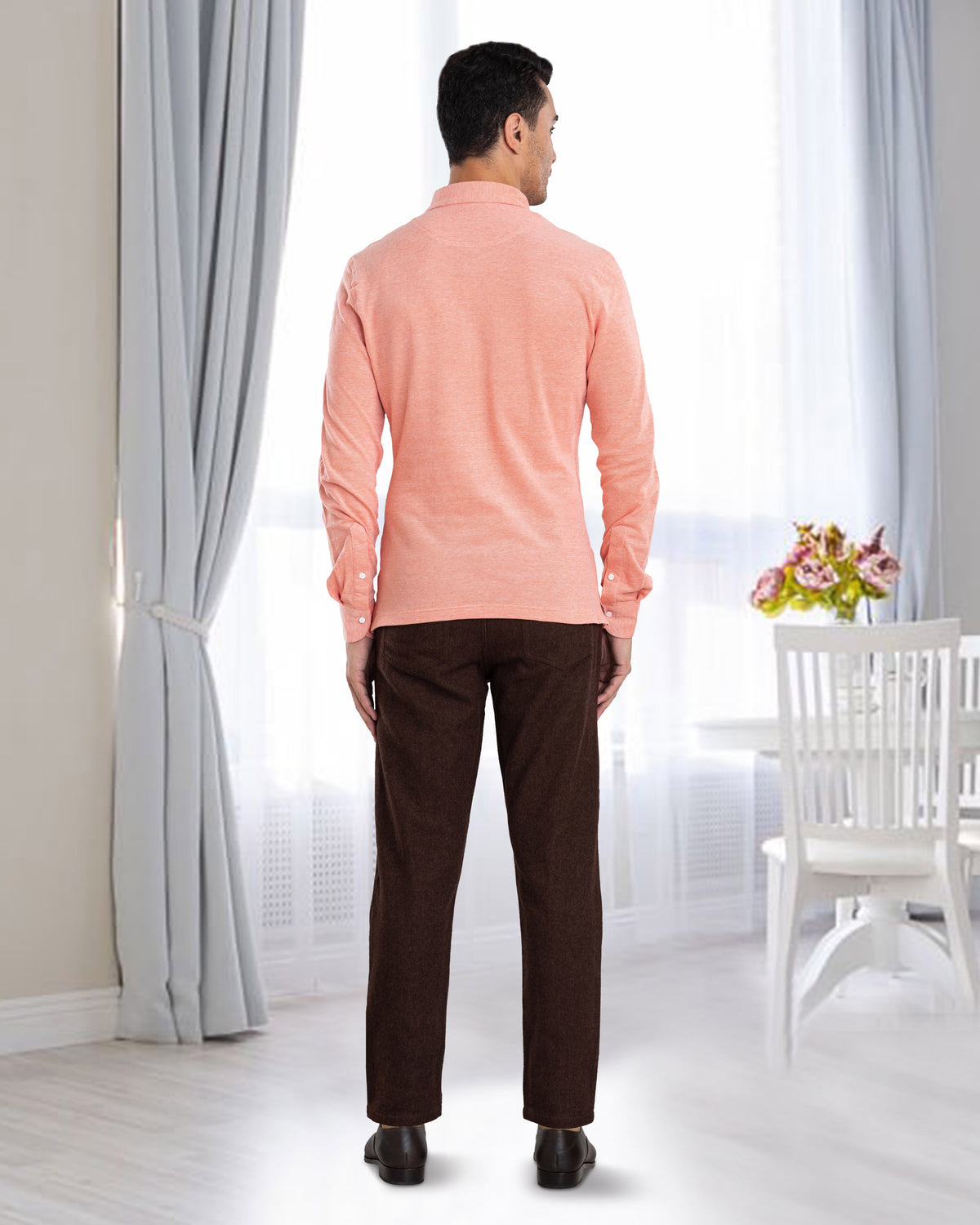 Brown Wool Jeans - 8