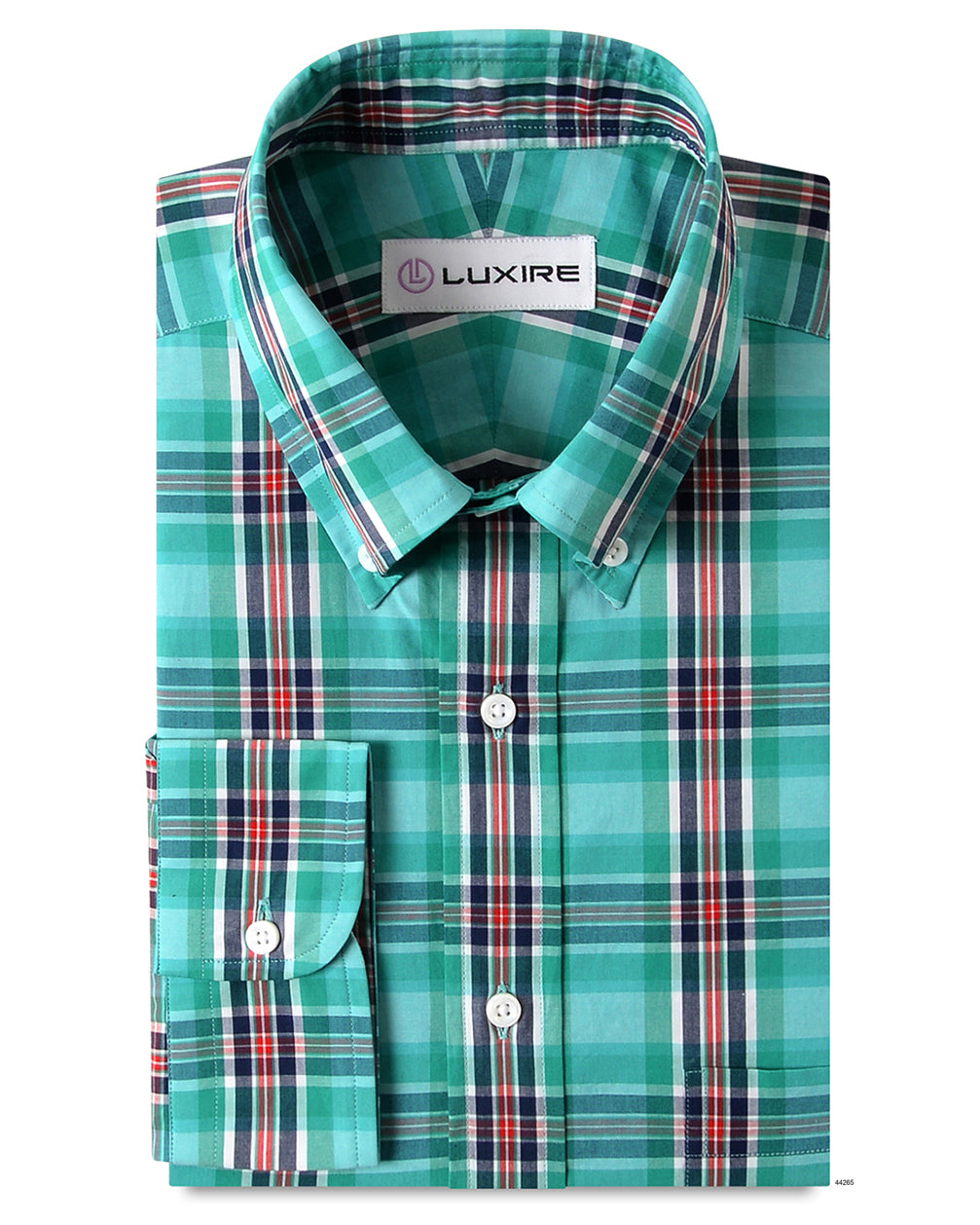 Sea Green Navy Red Madras Checks - 1