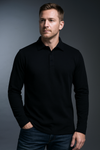 EZS Aria Black Long Sleeve Polo