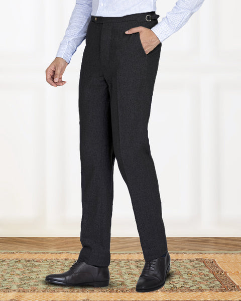 Charcoal Wool Flannel Pant