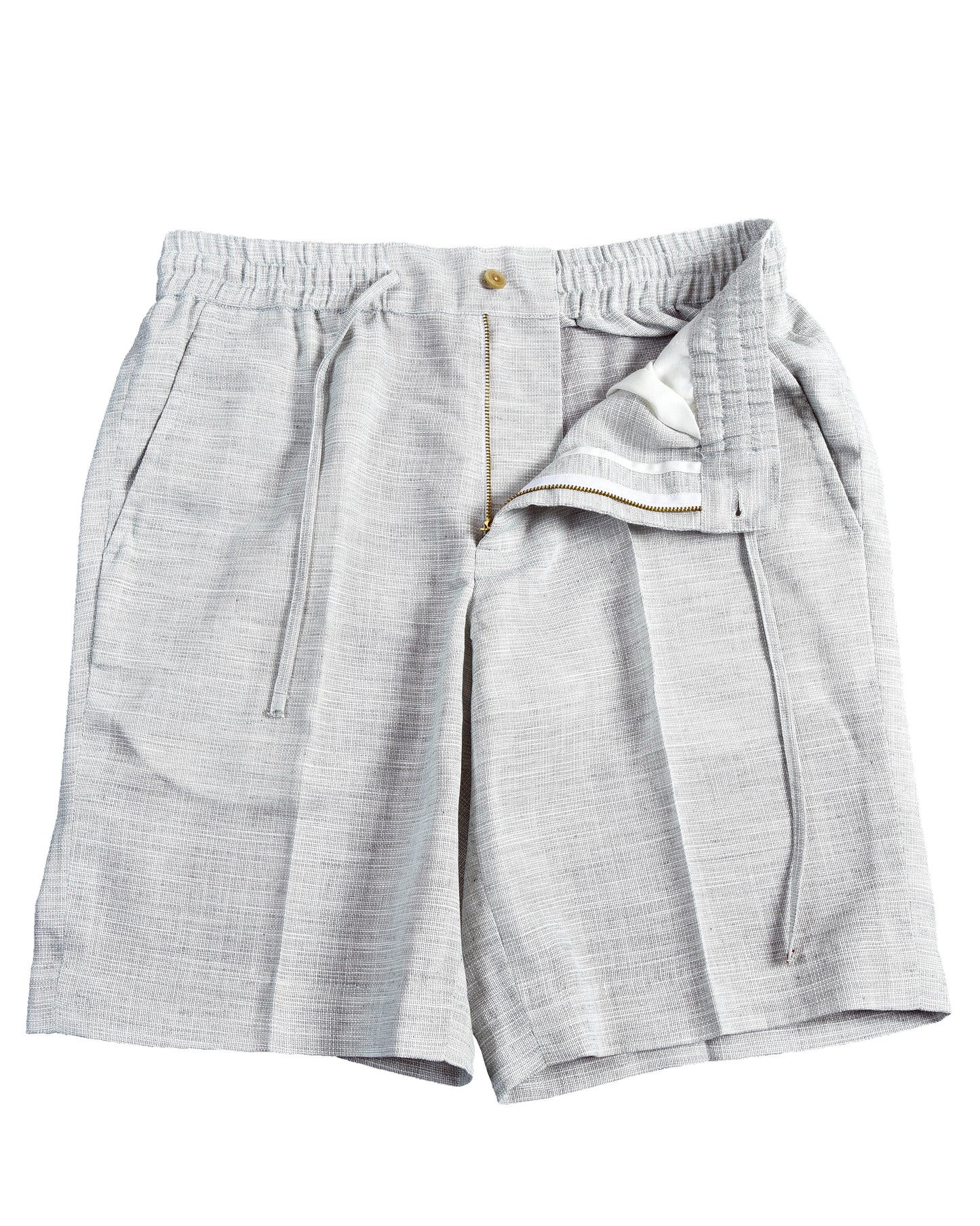 Soft Washed Light Grey Drawstring Shorts