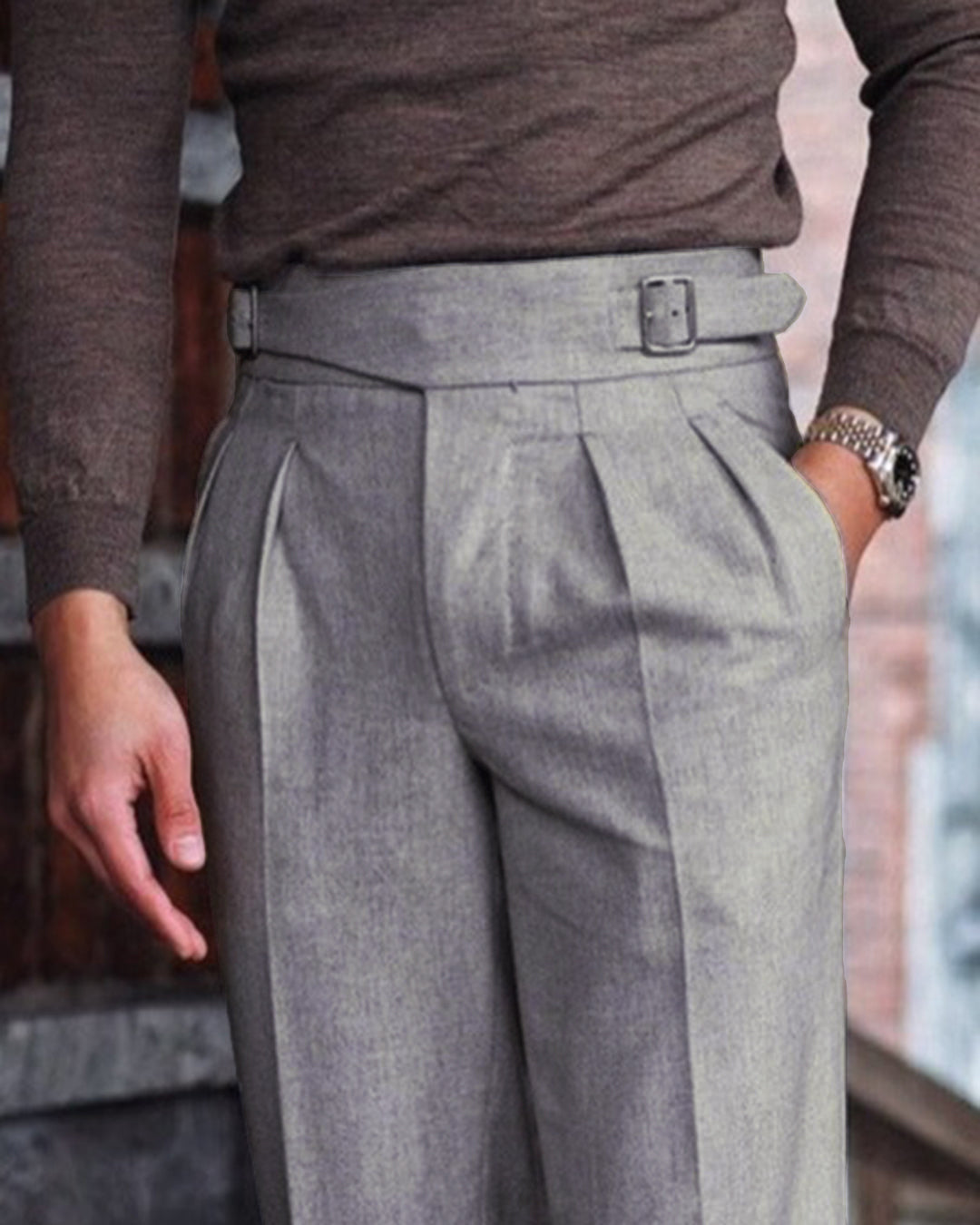 Gurkha Pant in Vitale Barberis Canonico - Flannels  Light Grey