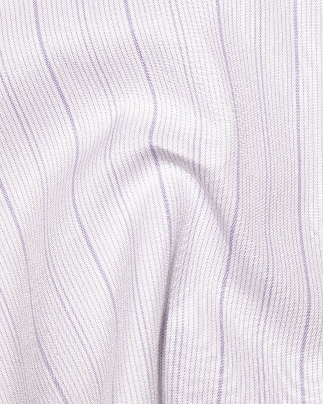 A Touch of Silk:Purple Pin Stripes on White: Natural Wrinkle Free