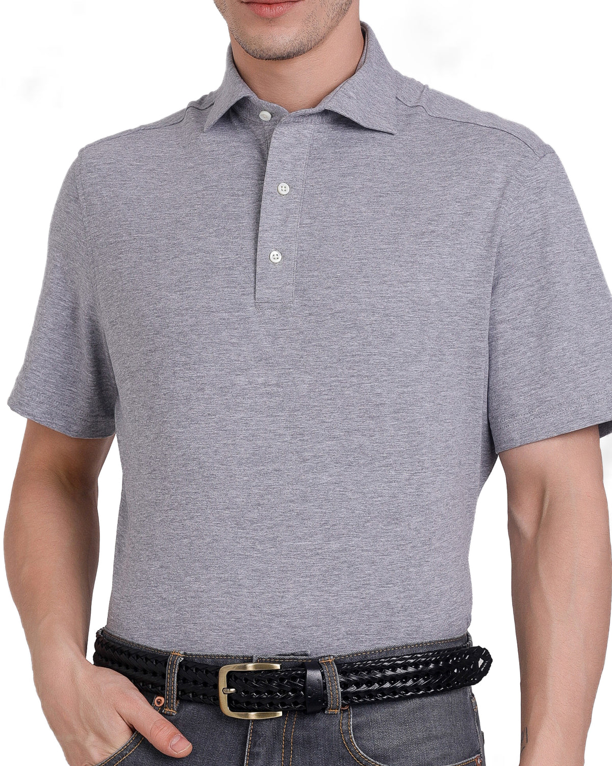 Grey Soft Polo - 1