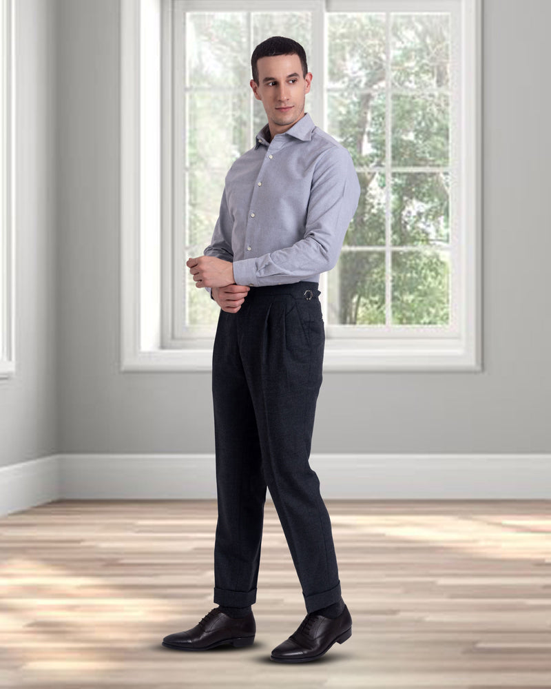Grey Brushed Oxford Shirt