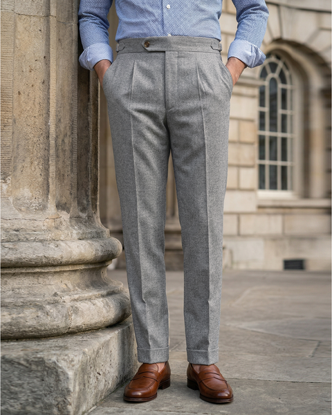 Holland Sherry Classic Worsted Flannel Silver With Grey Flannel