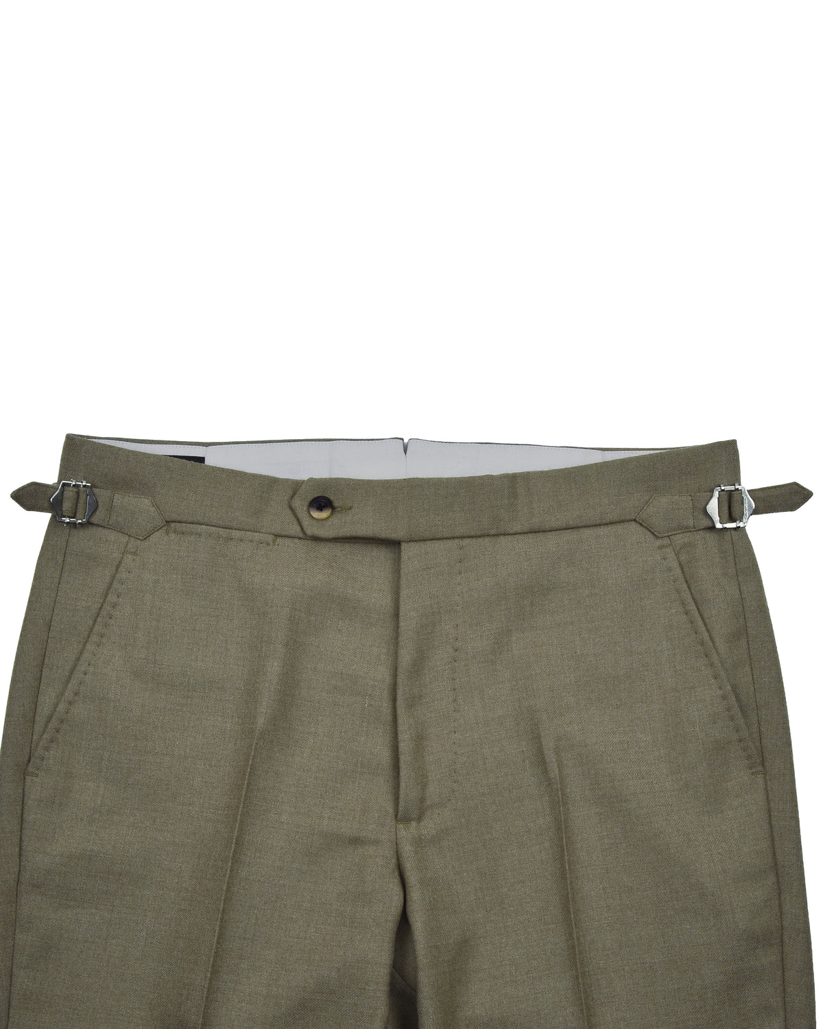 Dugdale Olive Wool Flannel Dress Pant - 5