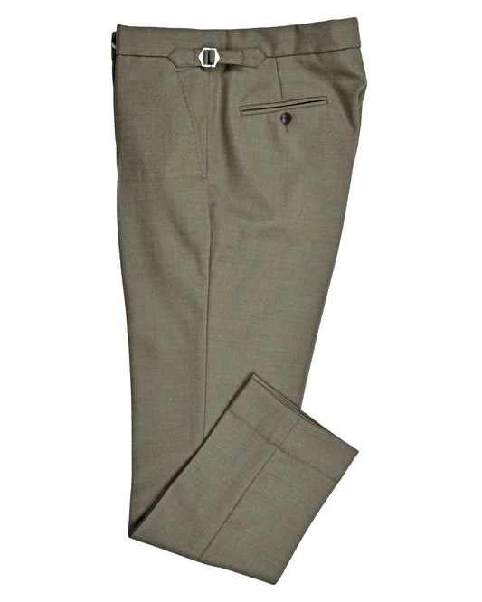 Dugdale Olive Wool Flannel Dress Pant