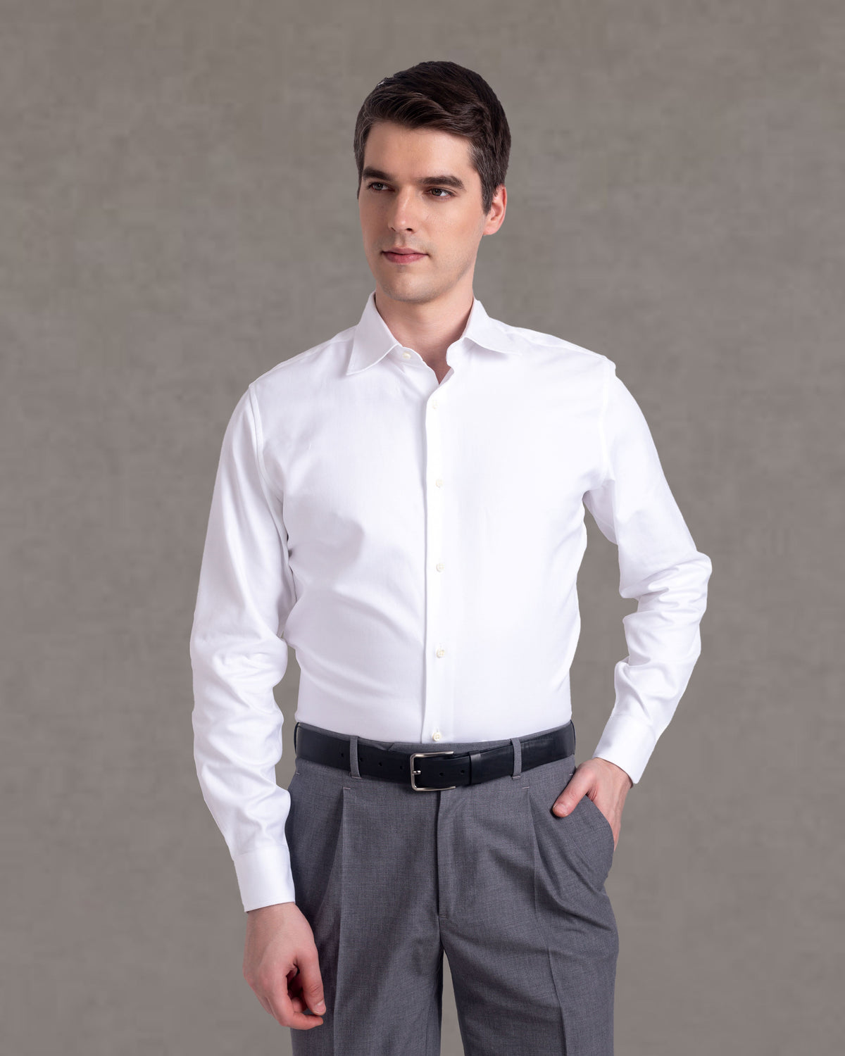 Monti Diagonal White Twill Shirt - 2