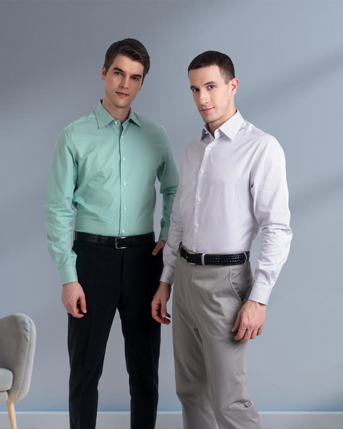 Monti White & Black Pin Stripes Shirt - 5