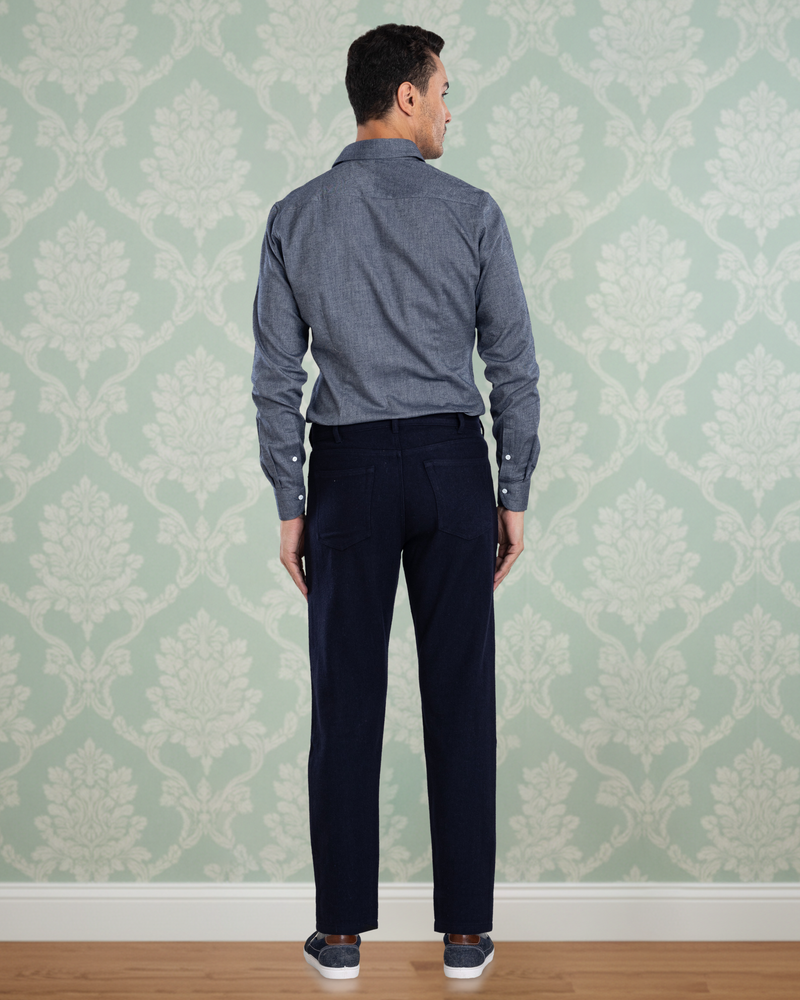 Navy Wool Jeans