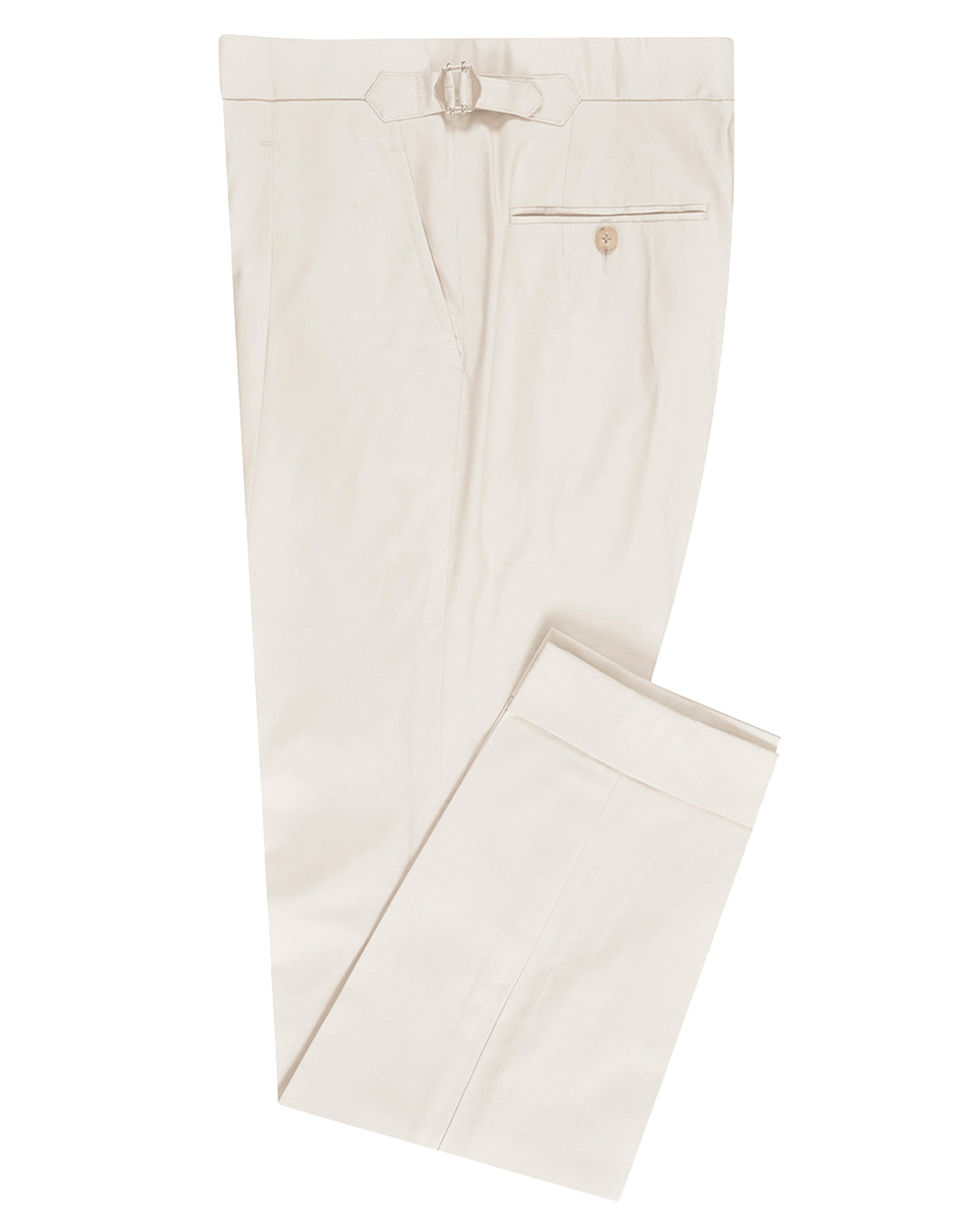 Ivory Cotton Twill Dress Pant - 1