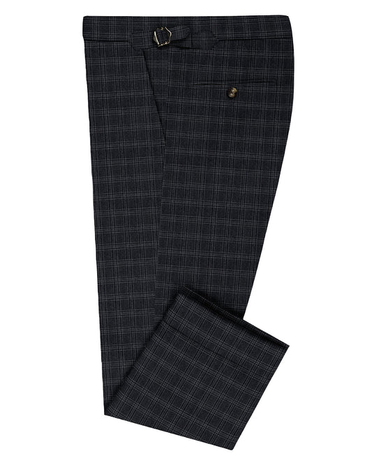 VBC Dark Grey Checks Twill Pant