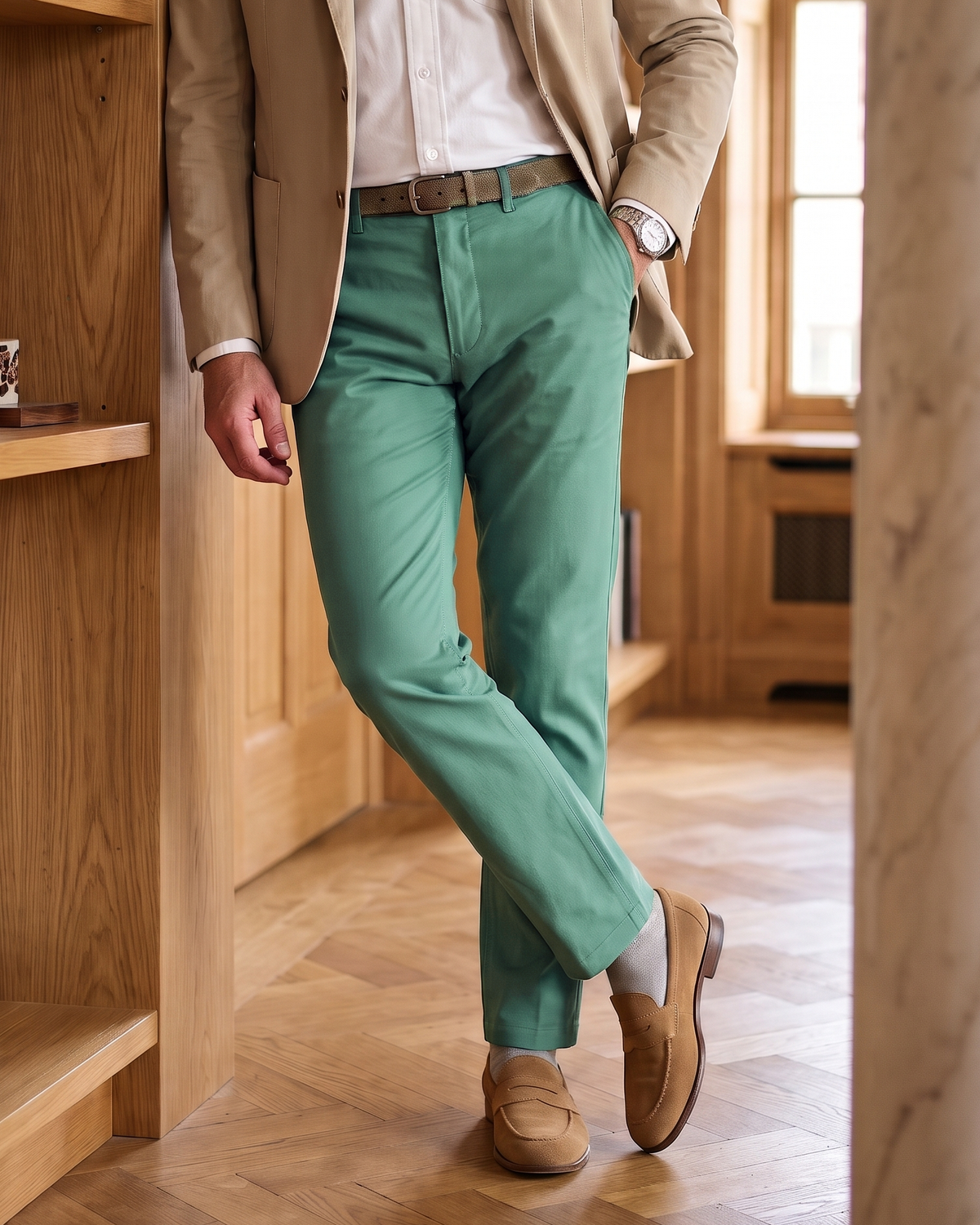 Genoa Chino Pant Fern Green - 1