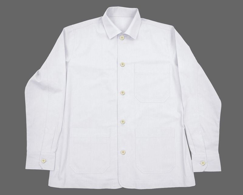 Fresco Cotton White Shirt Jacket