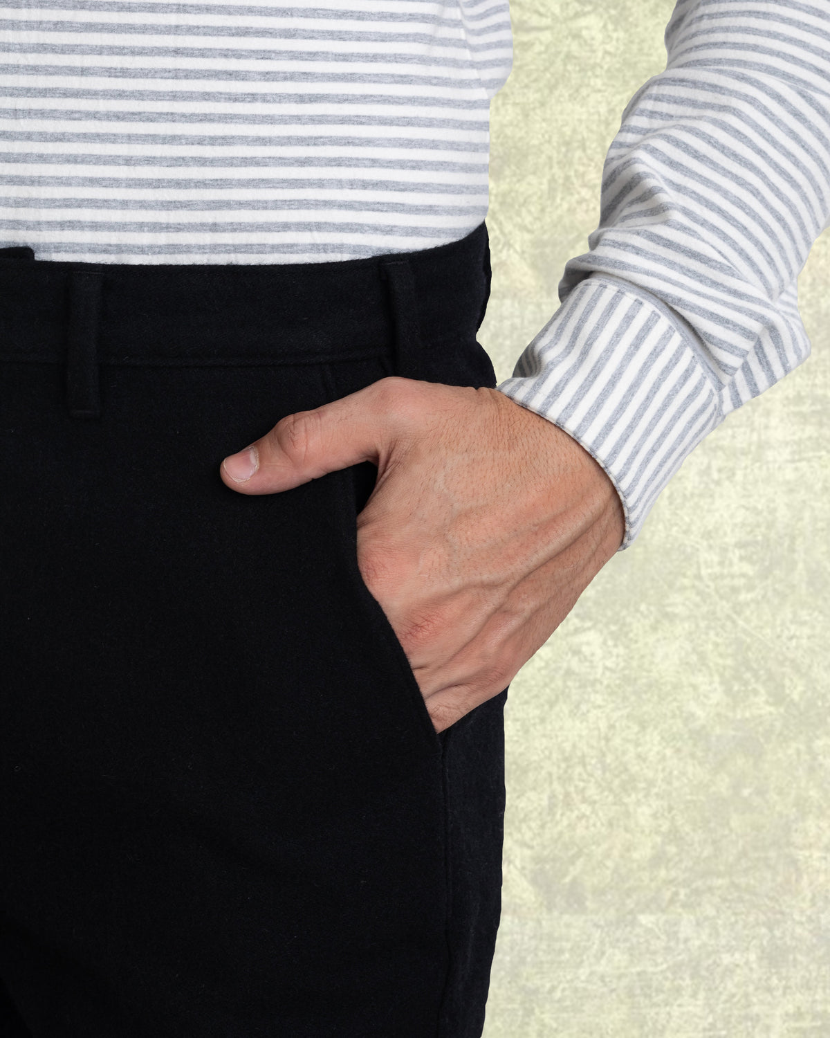 Black Wool Chino - 6