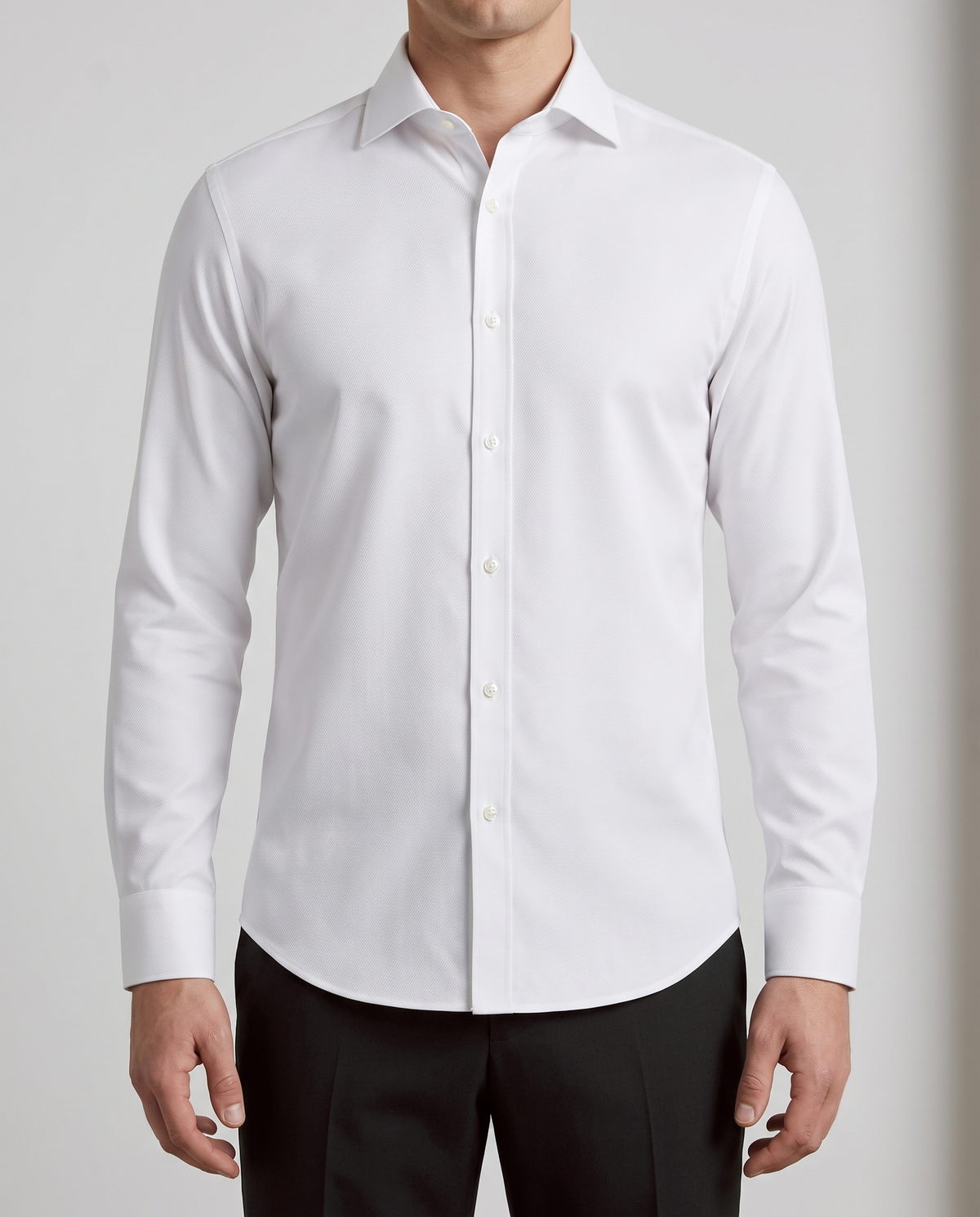 Nevron Wrinkle-Resistant White Royal Oxford Shirt - 1