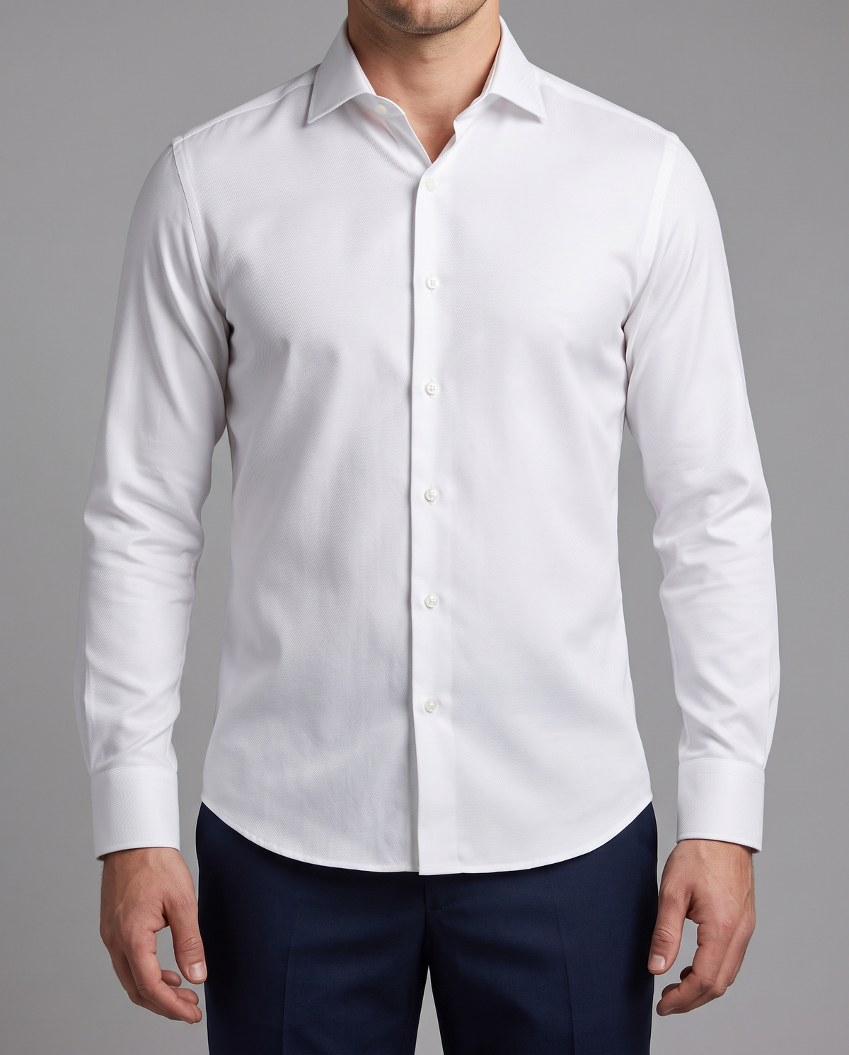 Nevron Wrinkle-Resistant White Hampton Twill Shirt - 1