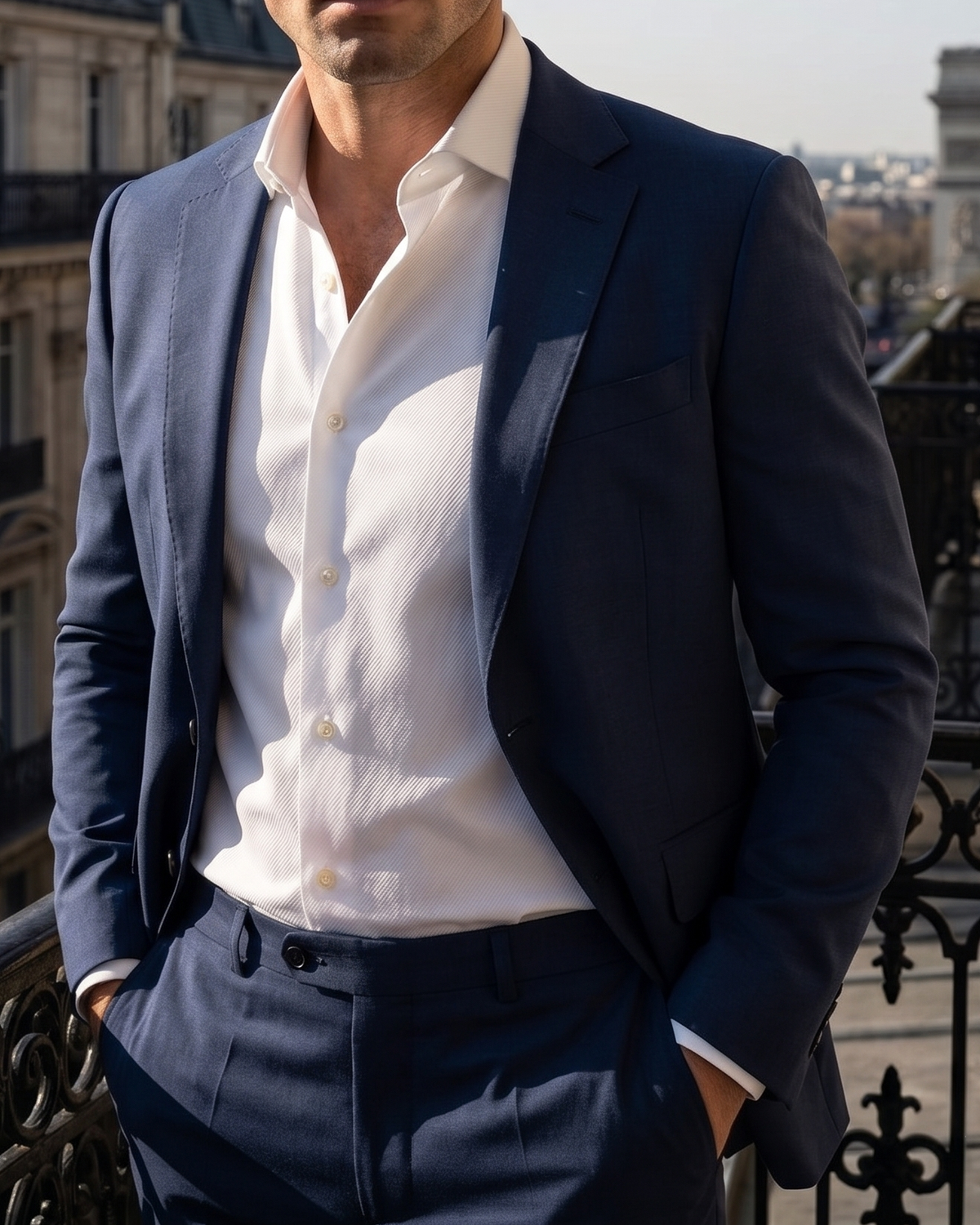 Nevron Wrinkle-Resistant White Hampton Twill Shirt - 3