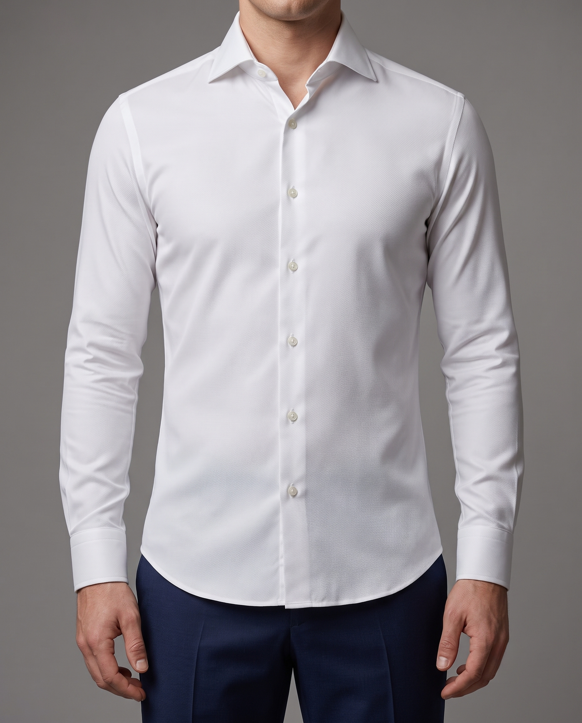 Nevron Wrinkle-Resistant White Twill Shirt - 1